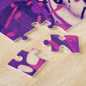 紫、ピンク、白の旋回パタ絵を描ーン ジグソーパズル (側面)