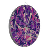 紫、ピンク、白の旋回パタ絵を描ーン ダーツボード (正面左)