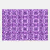 紫、ピンク、白の渦巻きパターンの濃淡 ラッピングペーパーシート (正面3)