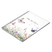 紫+ピンク+赤の花+蝶々 ノートブック (左側)