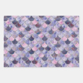 紫、ピンク、銀の人魚はかりで測 ラッピングペーパーシート (正面)
