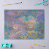 紫、ピンク、青の切り離しの金ゴールドスクロール作業 薄葉紙 (クラフト)