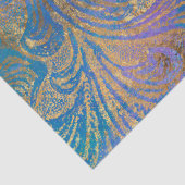 紫、ピンク、青の切り離しの金ゴールドスクロール作業 薄葉紙 (詳細)