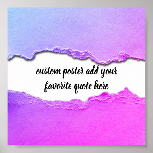 紫、ピンク、青の引用文を追加する ポスター (正面)