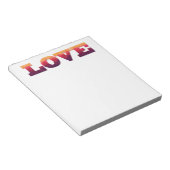 紫、ピンク、黄色の幾何学愛メモ帳 ノートパッド (アングル)