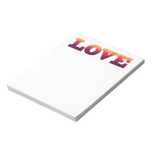 紫、ピンク、黄色の幾何学愛メモ帳 ノートパッド (回転)