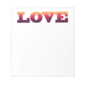 紫、ピンク、黄色の幾何学愛メモ帳 ノートパッド (正面)