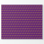 紫、フェイク金ゴールド16番目（16番目）のイベント ラッピングペーパー (フラット)
