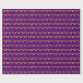 紫、フェイク金ゴールド32番目（32番目）のイベント ラッピングペーパー (フラット)