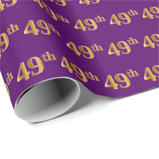 紫、フェイク金ゴールド49位(49位)イベント ラッピングペーパー (ロールコーナー)