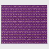 紫、フェイク金ゴールド52番目（52番目）のイベント ラッピングペーパー (フラット)