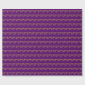 紫、フェイク金ゴールド57番目（57番目）のイベント ラッピングペーパー (フラット)