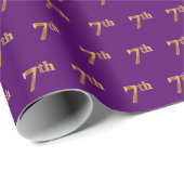紫、フェイク金ゴールド7位（7番目）イベント ラッピングペーパー (ロールコーナー)