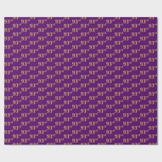 紫、フェイク金ゴールド93位（93位）イベント ラッピングペーパー (フラット)