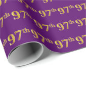 紫、フェイク金ゴールド97番目（97番目）イベント ラッピングペーパー (ロールコーナー)