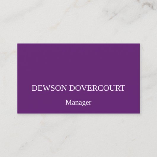 紫、プロフェッショナルプロファイルカード 名刺 (正面)