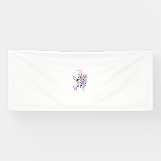 紫 – マゼンタ、赤みがかったオレンジ、黄色がかったバナー 横断幕 (横)