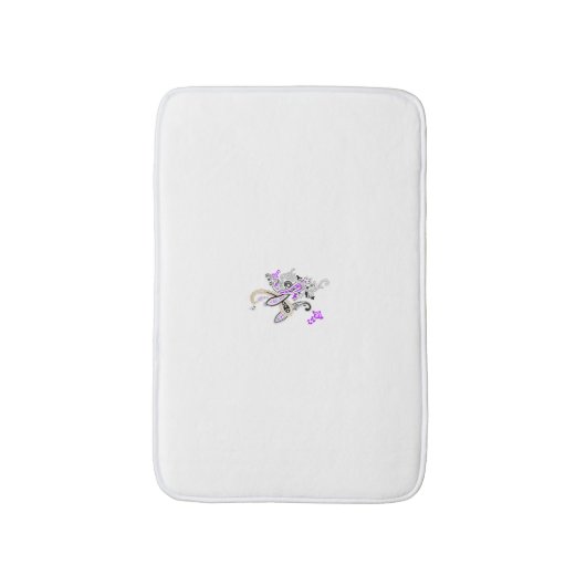 紫 – マゼンタ、赤みがかったオレンジ、黄色がかった青ガーリー バスマット (正面縦)