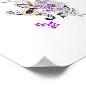 紫 – マゼンタ、赤みがかったオレンジ、黄色がかった青ガーリー ポスター (角)