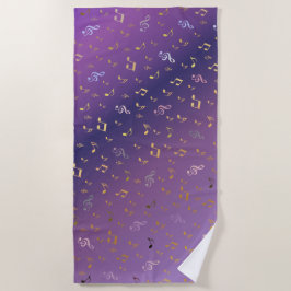 紫,メモ,ミュージカル,メロディー,音楽,サウンド,サイン, ビーチタオル