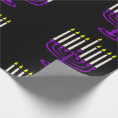 紫（ユダヤ教）メノラーハヌカー ラッピングペーパー (角)