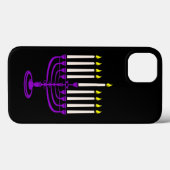 紫(ユダヤ教)メノラーハヌカー Case-Mate iPhoneケース (裏面 (横))