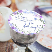 紫、ライトブルー結婚の座席表名タグ ラウンドペーパーコースター