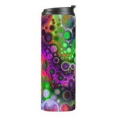 紫、ライムグリーン、黒の流体アート タンブラー (回転左)