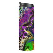 紫、ライムグリーン、黒の流体アート タンブラー (回転右)