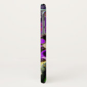 紫、ライムグリーン、黒の流体アート Case-Mate iPhoneケース (裏面/左)