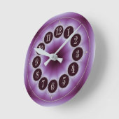 紫 ラウンド壁時計 (傾斜)