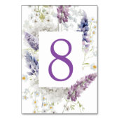 紫+ラベンダーフローラテーブル番号カード テーブルナンバー (正面)