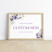 紫+ラベンダーフローラ独自のサインを作成 ポスター