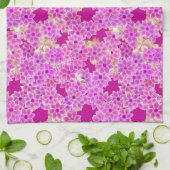 紫、ラベンダー、プラムの花、プラムの背景 キッチンタオル (折り畳み)