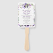 紫、ラベンダー、ホワイトウォーター色のフローラ結婚ズ ハンドファン (正面)