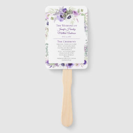 紫、ラベンダー、ホワイトウォーター色のフローラ結婚ズ ハンドファン