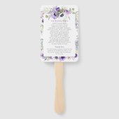 紫、ラベンダー、ホワイトウォーター色のフローラ結婚ズ ハンドファン (裏面)