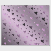 紫、光沢、星、金属、構造、薄紫 ラッピングペーパー (フラット)