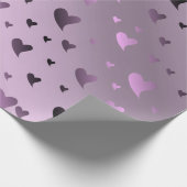 紫、光沢、星、金属、構造、薄紫 ラッピングペーパー (角)