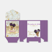 紫|大理石金ゴールドと白アフリカファンシープリンセス フェイバーボックス (折り畳みなし)