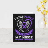 紫 息子の薬物過剰摂取に対する意識を忘れないために カード (黄色い花)