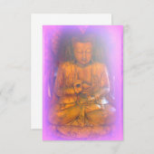 紫/桃色のブッダ·インビテーション·カード 招待状 (正面/裏面)