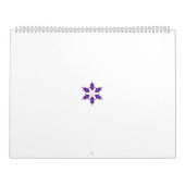 紫、様式化されたフローラマンダラデザインの暗いb カレンダー (カバー)