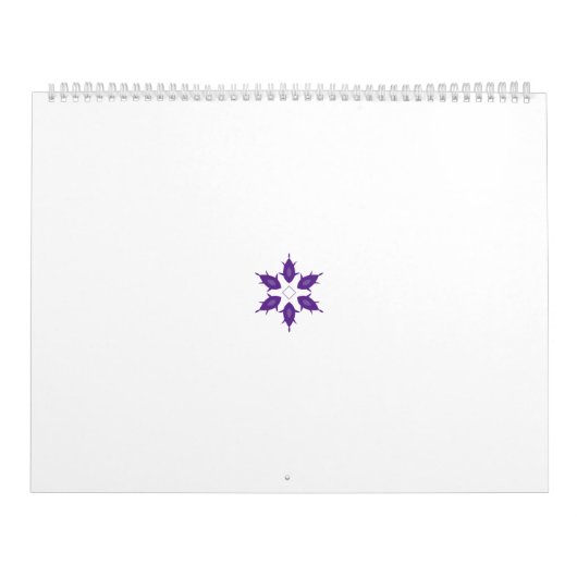 紫、様式化されたフローラマンダラデザインの暗いb カレンダー (カバー)