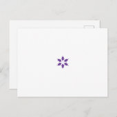 紫、様式化されたフローラマンダラデザインの暗いb ポストカード (正面/裏面)