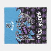 紫 – 水球🤽 ♀️スポーツin フリースブランケット (正面(横))