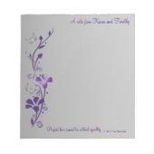 紫、灰色の蝶のフォーラルとスコットランド諺 ノートパッド (正面)