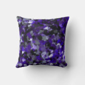 紫、灰色、黒、青の抽象芸術 クッション (裏面)