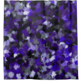 紫、灰色、黒、青の抽象芸術 シャワーカーテン (正面)