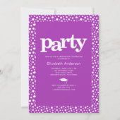紫 現代 ボールド グラデーション パーティ シンプル エレガント フォト 招待状 (裏面)